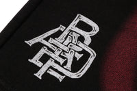 HEAVY WASH HAND DRAW FOOTBALL LOGO RELAXED FIT SWEAT SHORTS