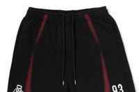 HEAVY WASH HAND DRAW FOOTBALL LOGO RELAXED FIT SWEAT SHORTS