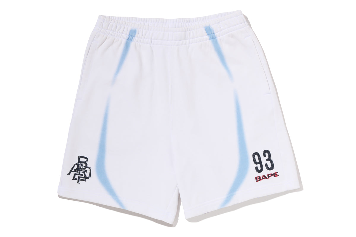 HEAVY WASH HAND DRAW FOOTBALL LOGO RELAXED FIT SWEAT SHORTS