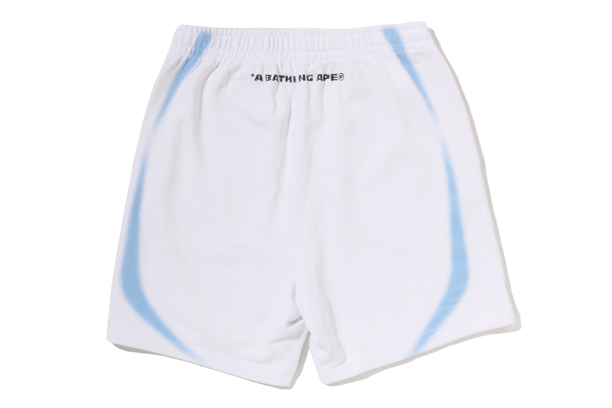 HEAVY WASH HAND DRAW FOOTBALL LOGO RELAXED FIT SWEAT SHORTS