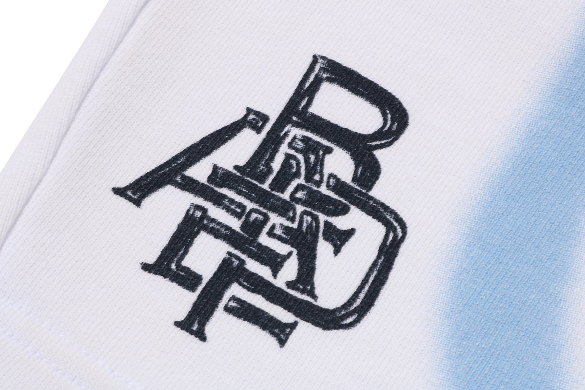 HEAVY WASH HAND DRAW FOOTBALL LOGO RELAXED FIT SWEAT SHORTS
