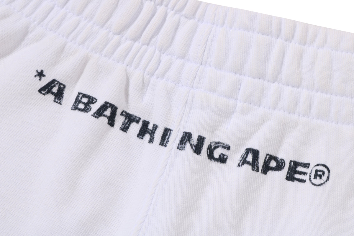 HEAVY WASH HAND DRAW FOOTBALL LOGO RELAXED FIT SWEAT SHORTS
