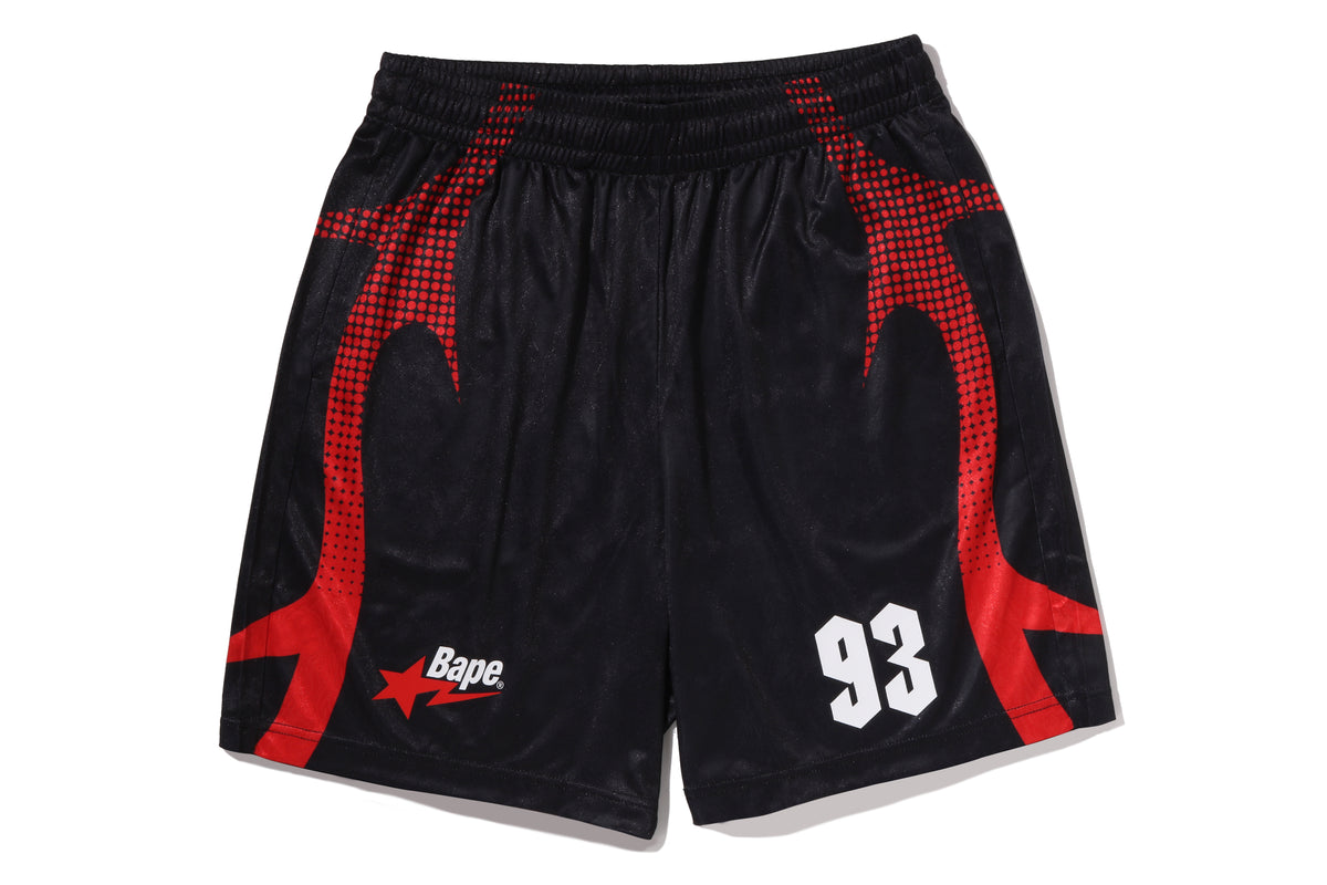 APE FLAME MONOGRAM JACQUARD RELAXED FIT FOOTBALL SHORTS