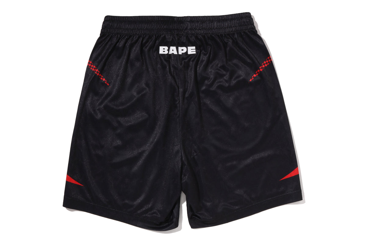 APE FLAME MONOGRAM JACQUARD RELAXED FIT FOOTBALL SHORTS