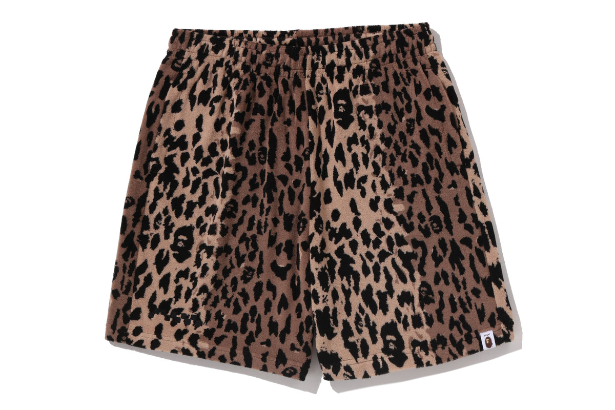 BAPE BY KAZUKI KURAISHI LEOPARD PATTERN SWEAT SHORTS