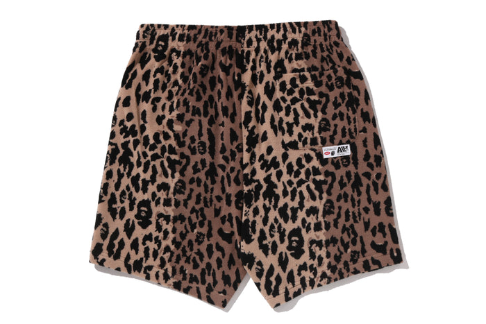 BAPE BY KAZUKI KURAISHI LEOPARD PATTERN SWEAT SHORTS