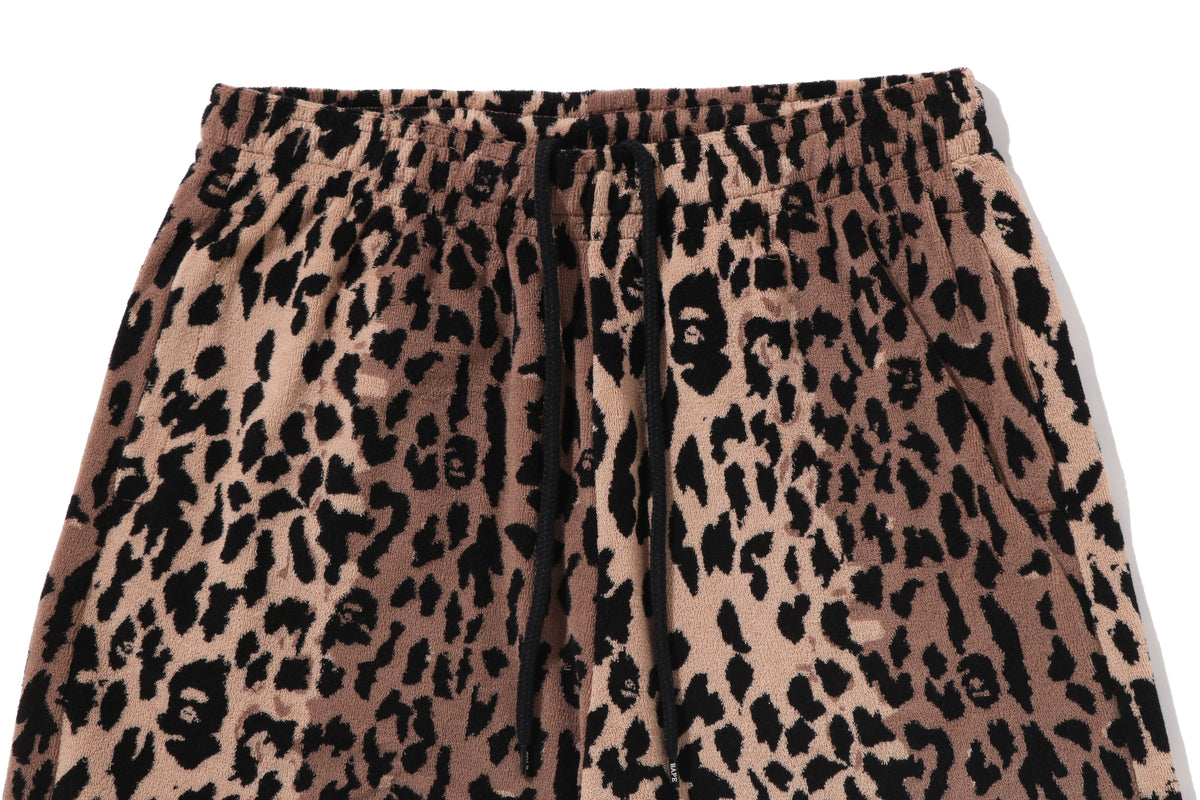 BAPE BY KAZUKI KURAISHI LEOPARD PATTERN SWEAT SHORTS