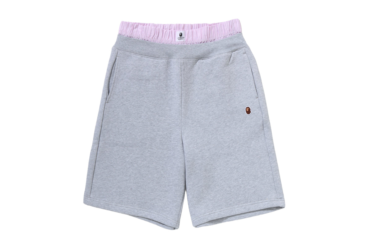 ONE POINT CHECK BOXER LAYERED SWEAT JORTS LADIES