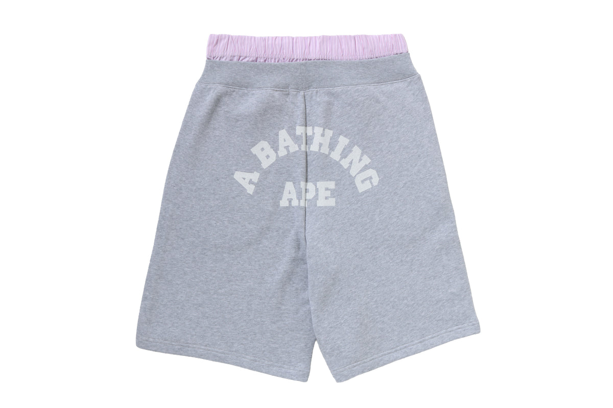 ONE POINT CHECK BOXER LAYERED SWEAT JORTS LADIES