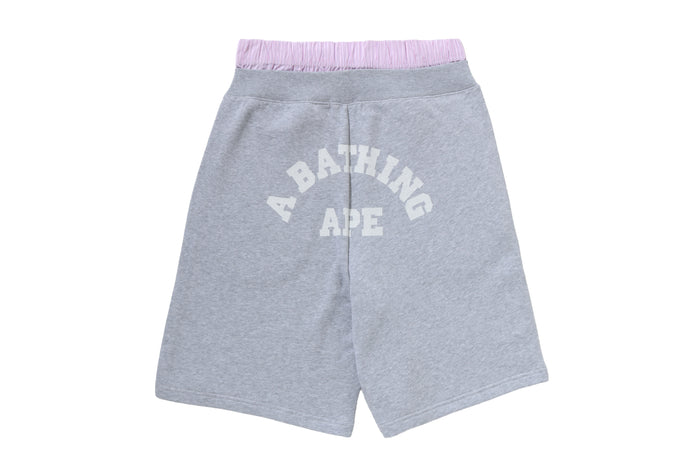 ONE POINT CHECK BOXER LAYERED SWEAT JORTS LADIES