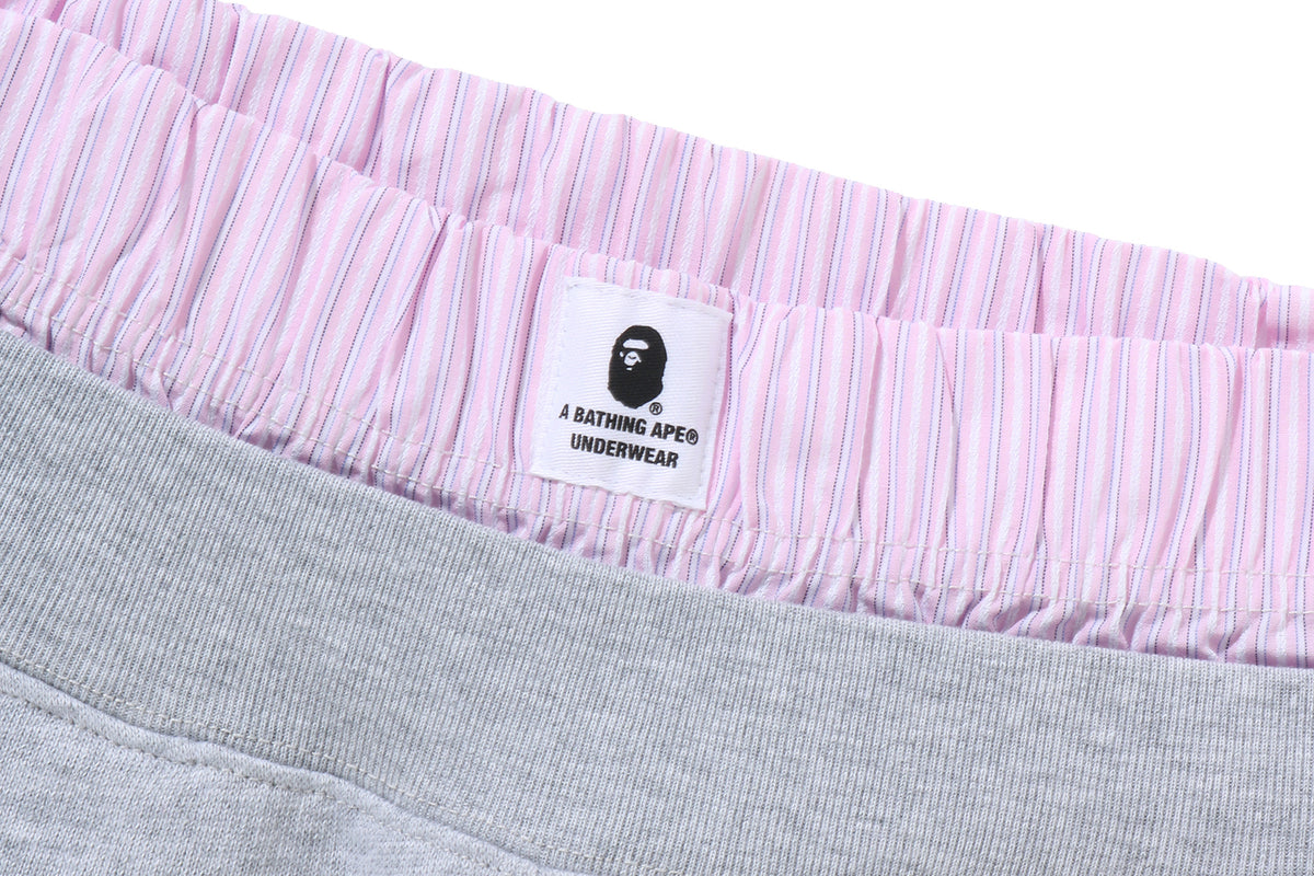 ONE POINT CHECK BOXER LAYERED SWEAT JORTS LADIES