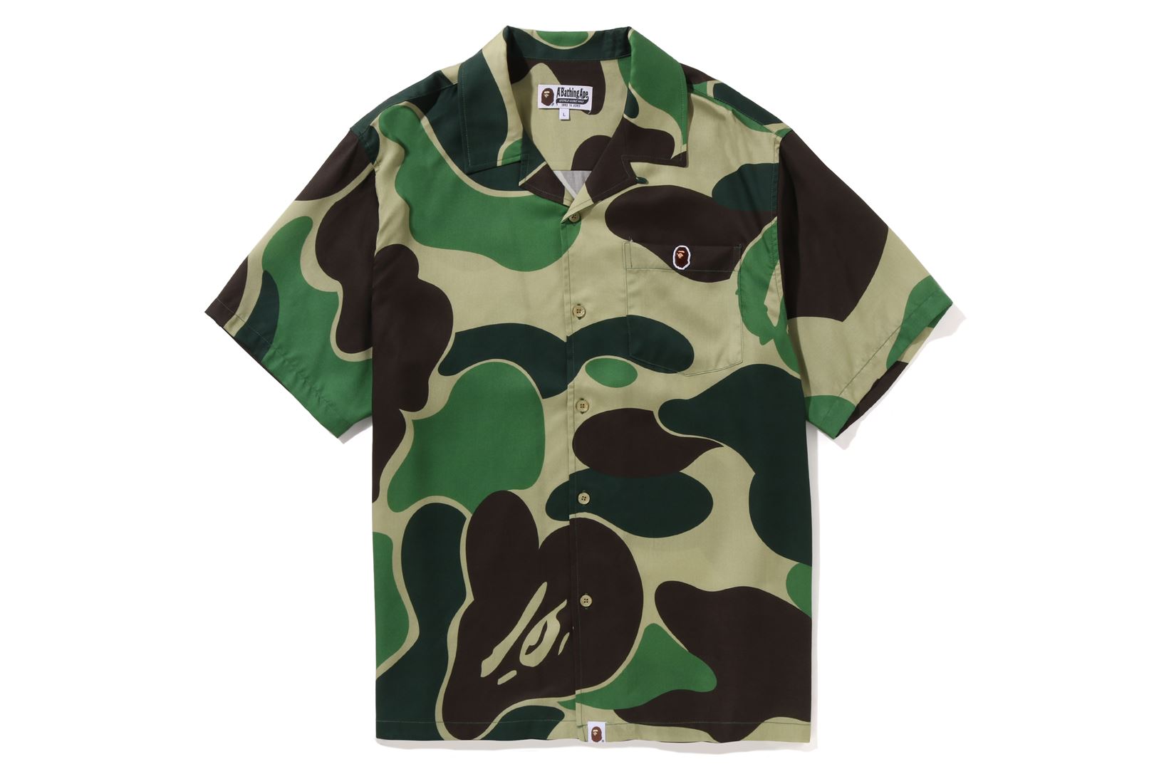 BAPE ABC CAMO OPEN COLLAR SHIRT MENS BAPE ABC CAMO OPEN COLLAR SHIRT MENS