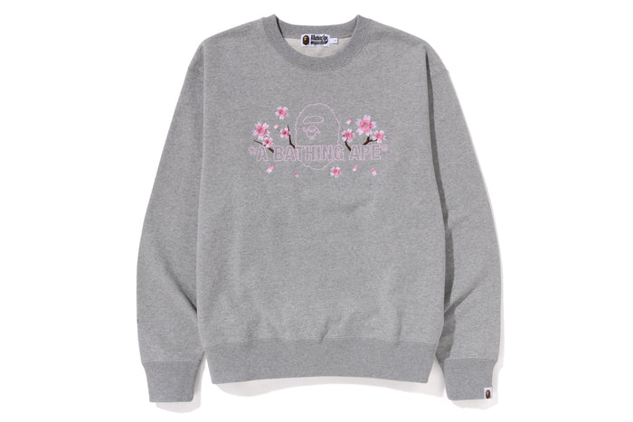 SAKURA A BATING APE RELAXED FIT CREWNECK MENS