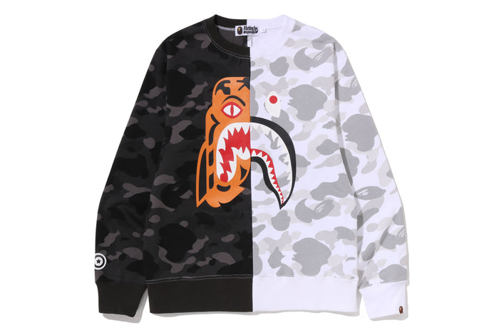 COLOR CAMO TIGER SHARK CREWNECK SWEATSHIRT