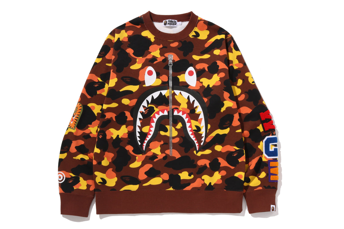 1ST CAMO SHARK CREWNECK SWEATSHIRT