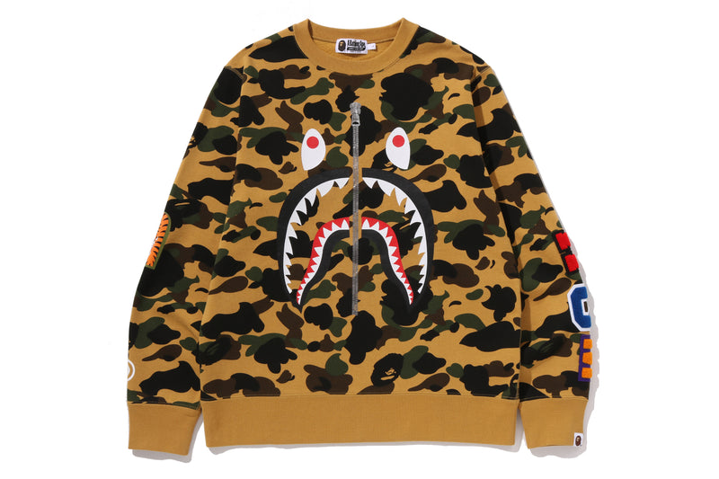 1ST CAMO SHARK CREWNECK SWEATSHIRT