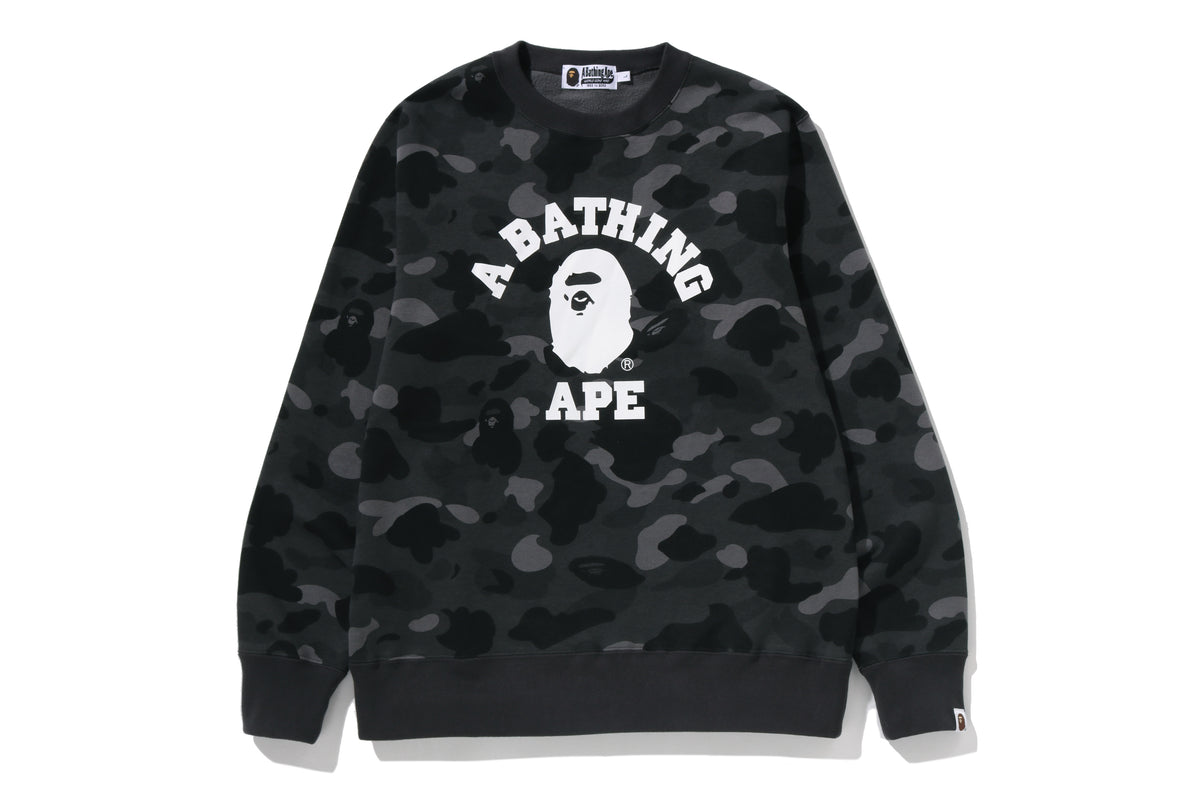 COLOR CAMO COLLEGE CREWNECK SWEATSHIRT