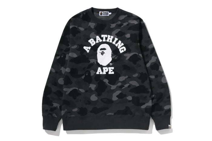 COLOR CAMO COLLEGE CREWNECK SWEATSHIRT