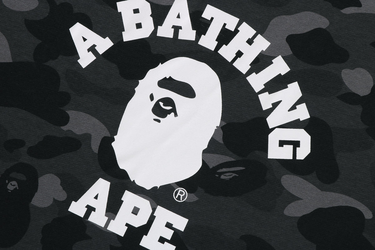 COLOR CAMO COLLEGE CREWNECK SWEATSHIRT