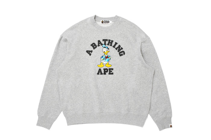 BAPE X DISNEY DONALD DUCK COLLEGE RELAXED FIT CREWNECK