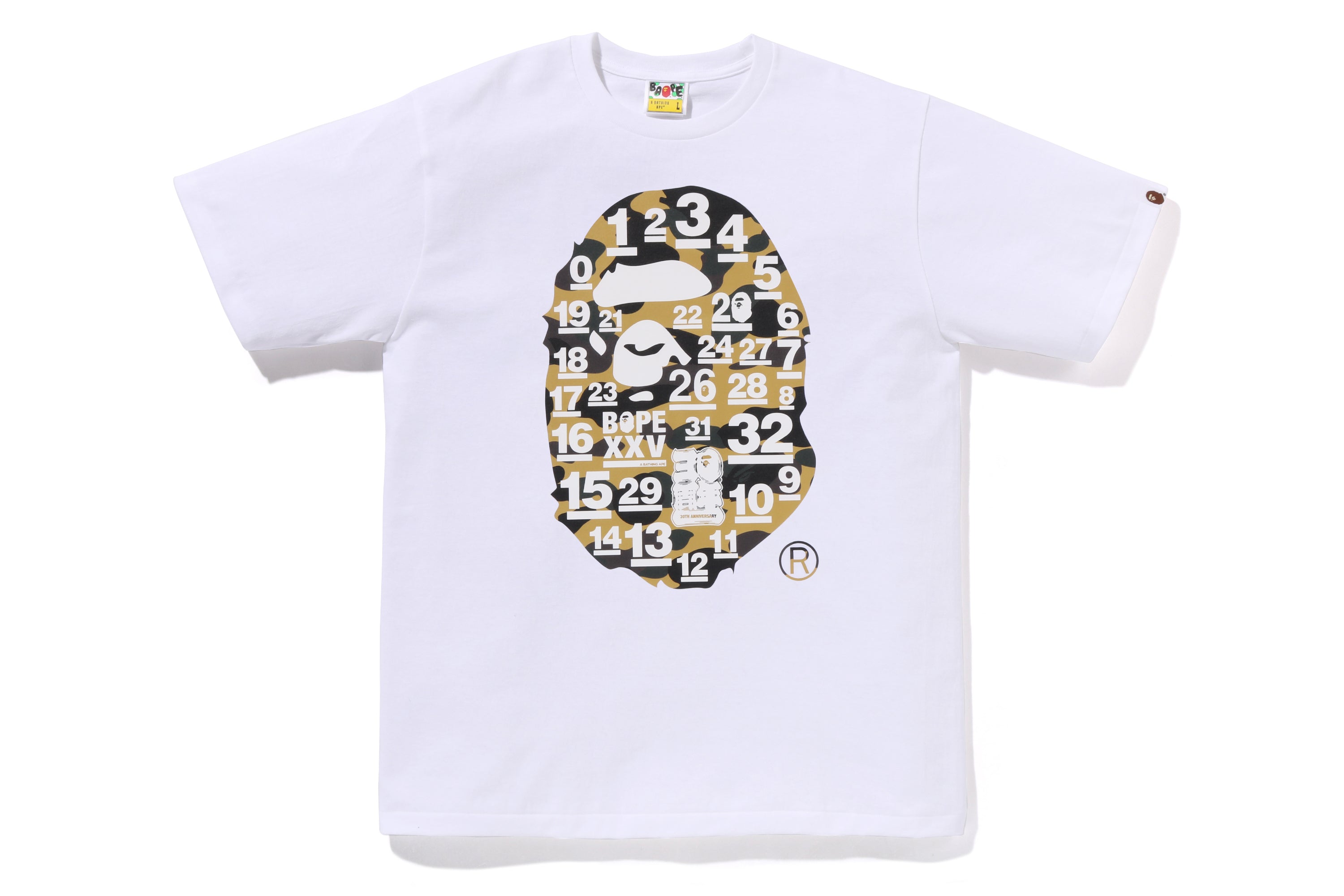 A BATHING APE 32ND ANNIV. 1ST CAMO BIG APE HEAD TEE – eu.bape.com