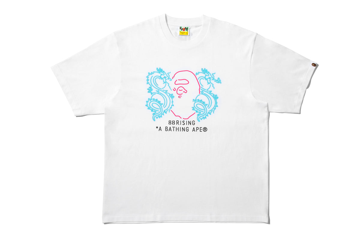 BAPE X 88RISING NEON LOGO RELAXED FIT TEE