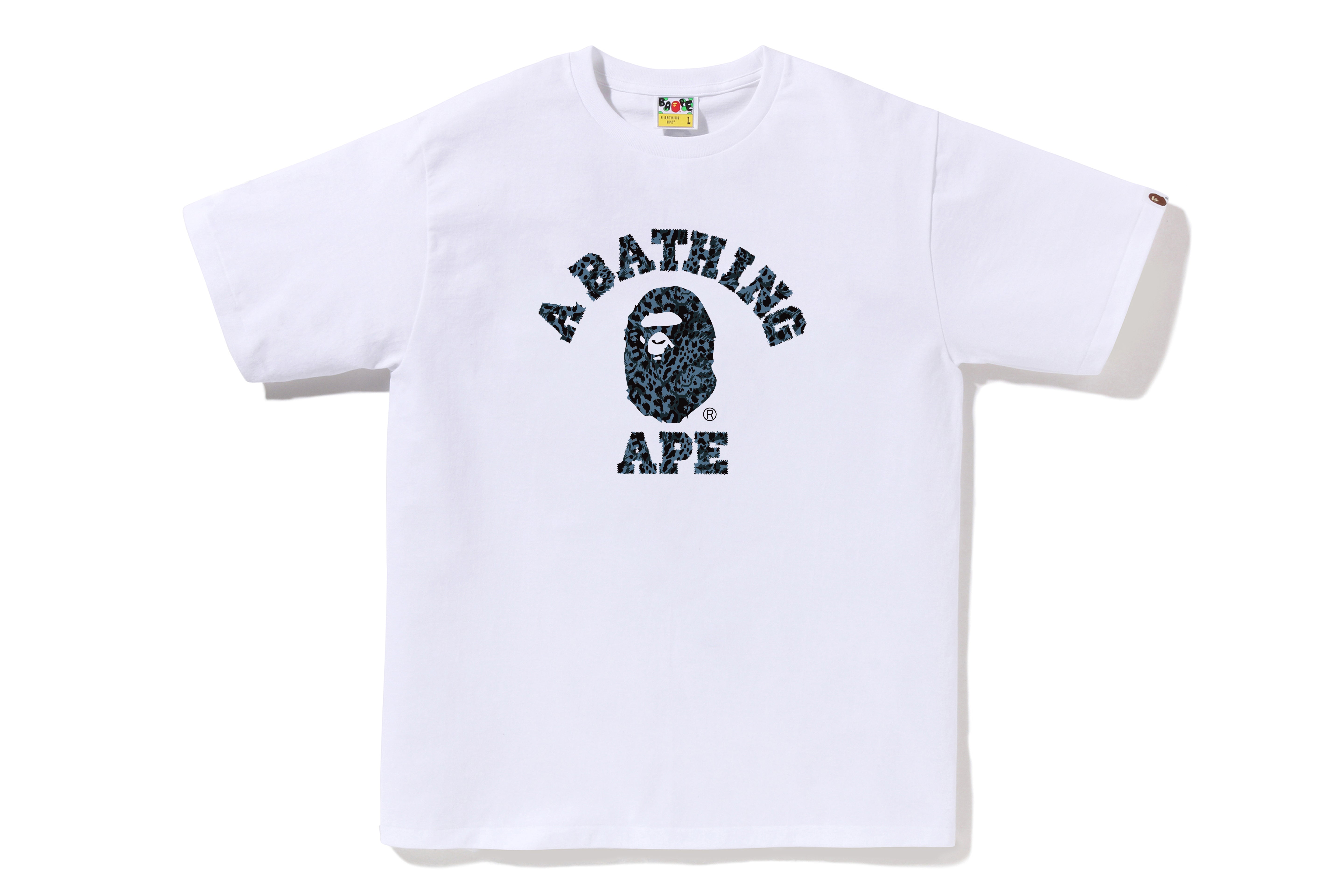 WILD LEOPARD PATTERN COLLEGE TEE – eu.bape.com