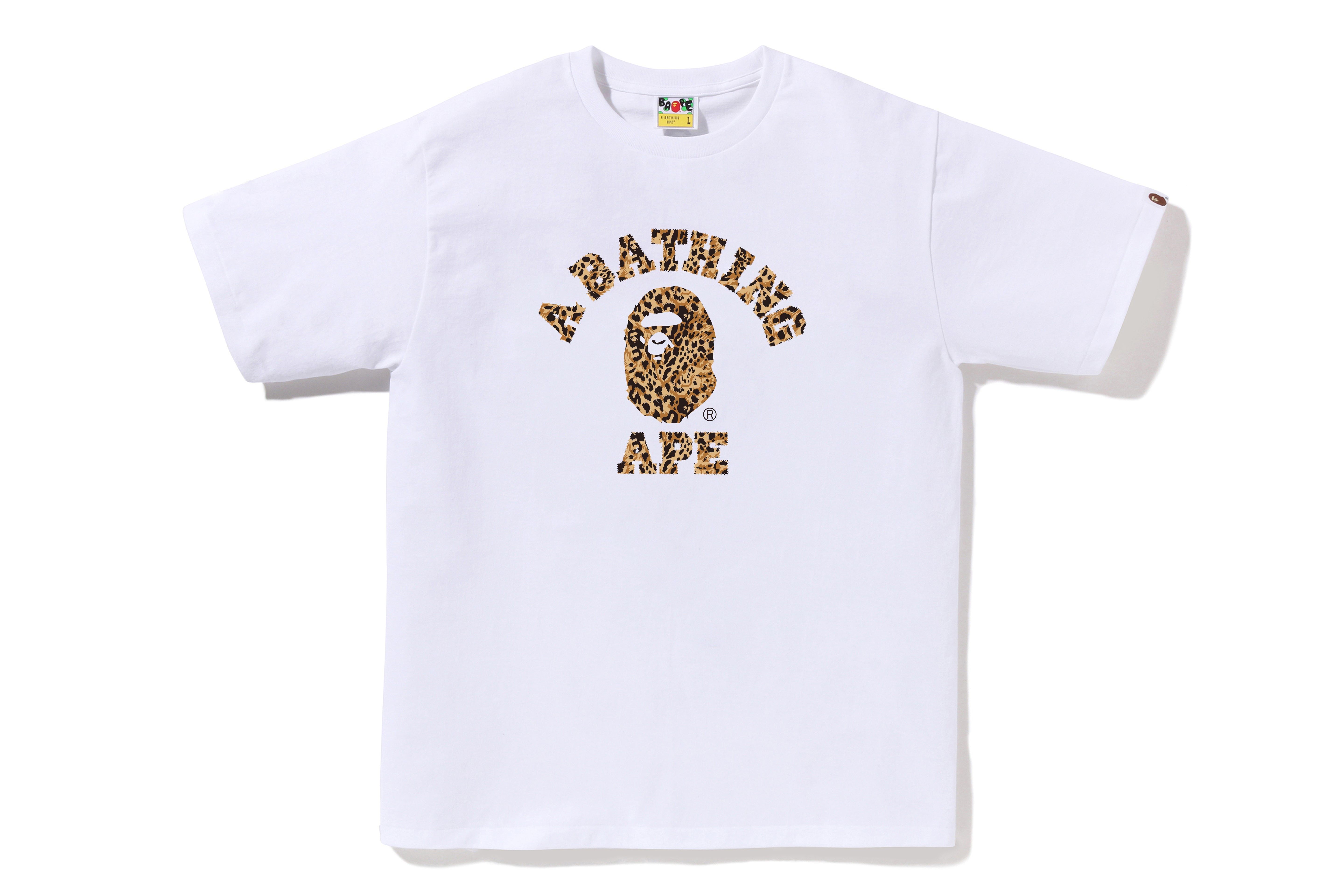 WILD LEOPARD PATTERN COLLEGE TEE – eu.bape.com
