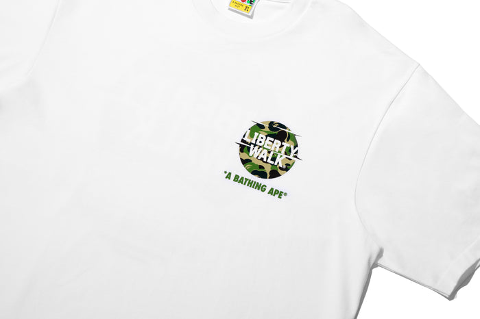BAPE X LIBERTY WALK ABC CAMO LOGO RELAXED FIT TEE