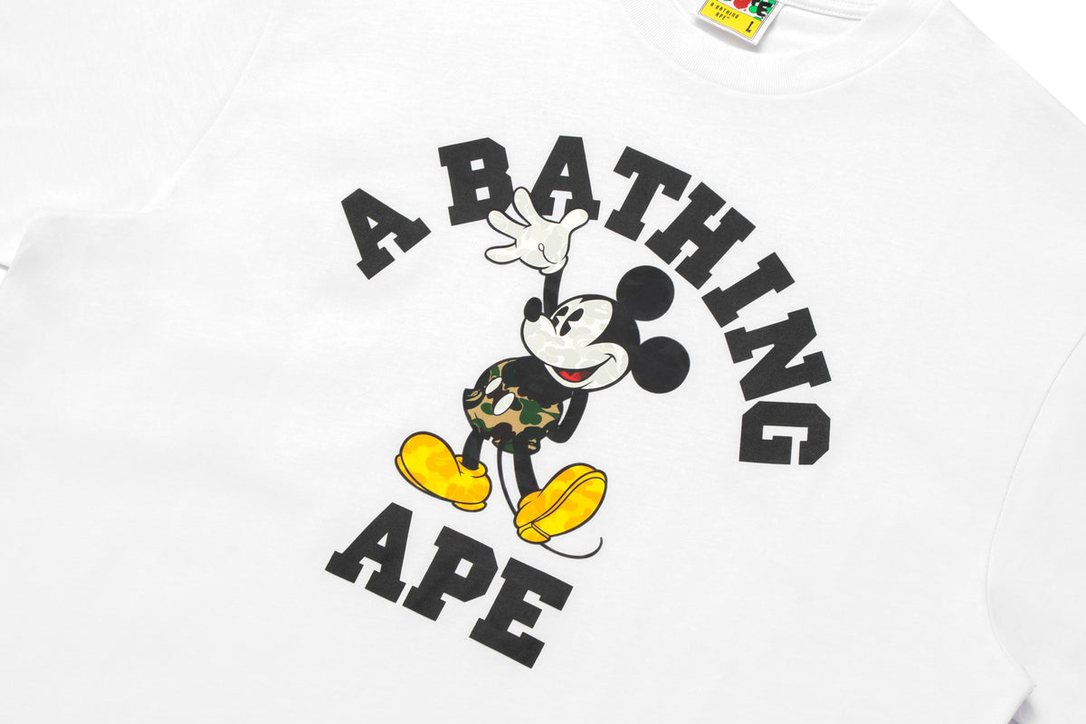 BAPE X DISNEY MICKEY MOUSE COLLEGE RELAXED FIT TEE