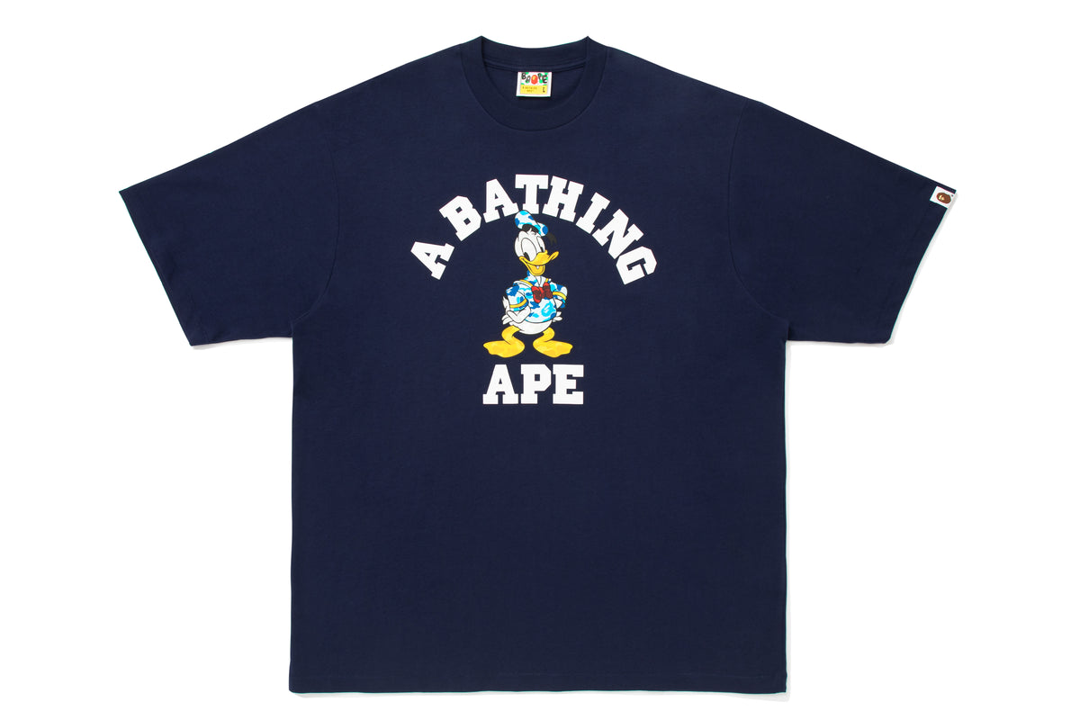 BAPE X DISNEY DONALD DUCK COLLEGE RELAXED FIT TEE