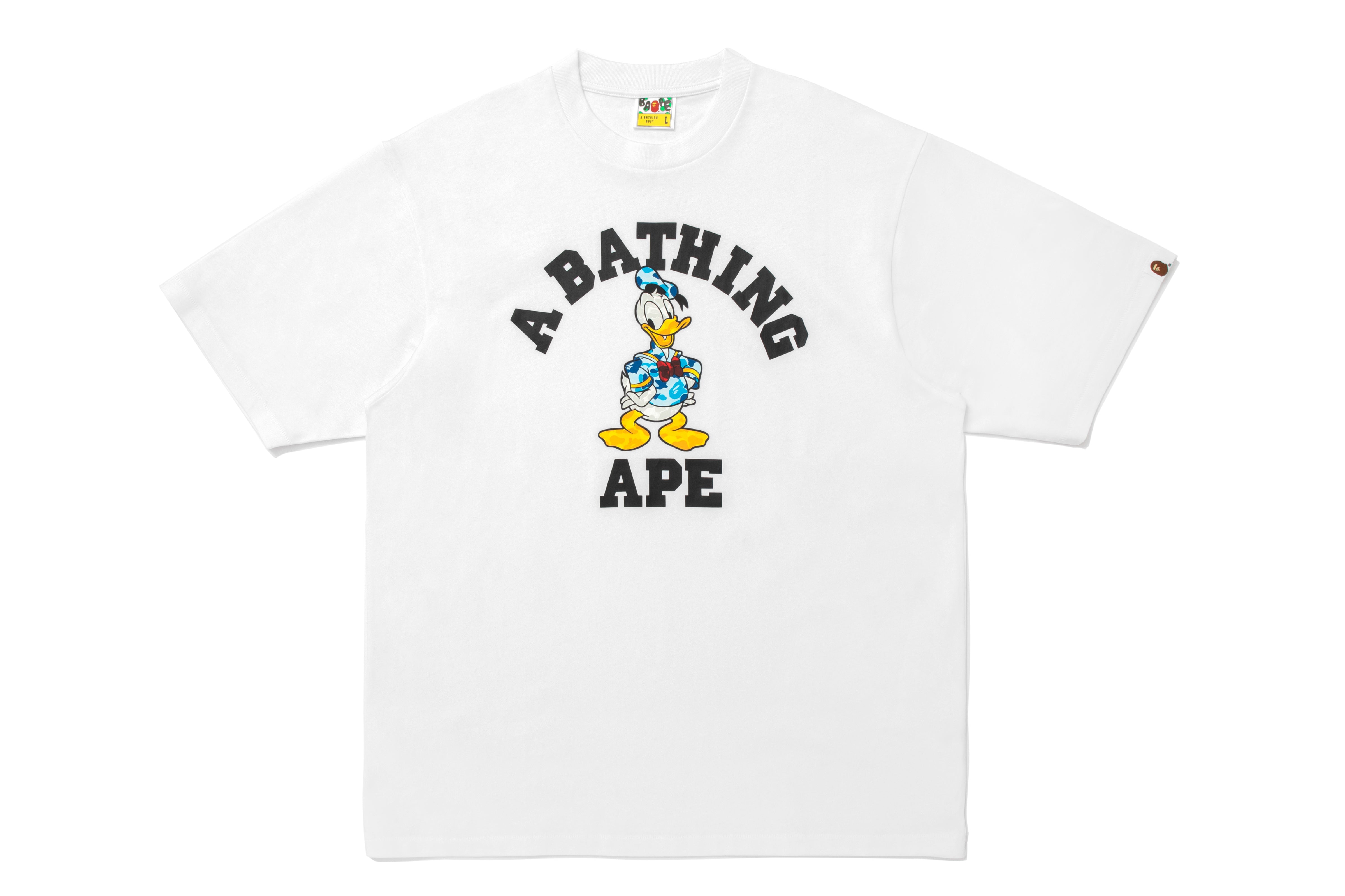 BAPE X DISNEY DONALD DUCK COLLEGE RELAXED FIT TEE – eu.bape.com