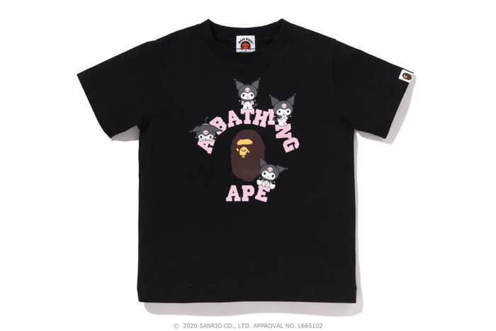 BAPE X KUROMI COLLEGE TEE KIDS