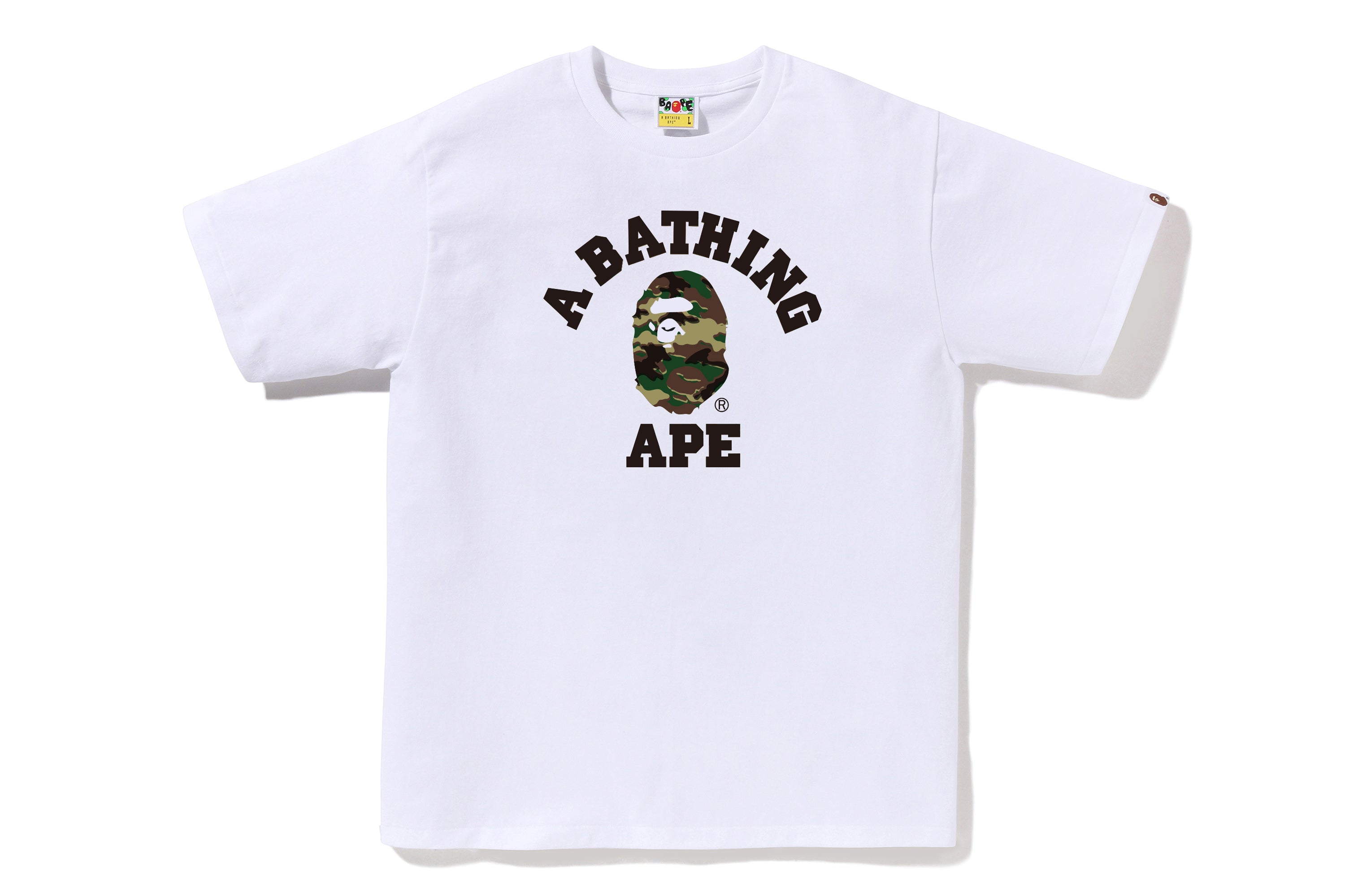GLITCH WOODLAND CAMO COLLEGE TEE – eu.bape.com