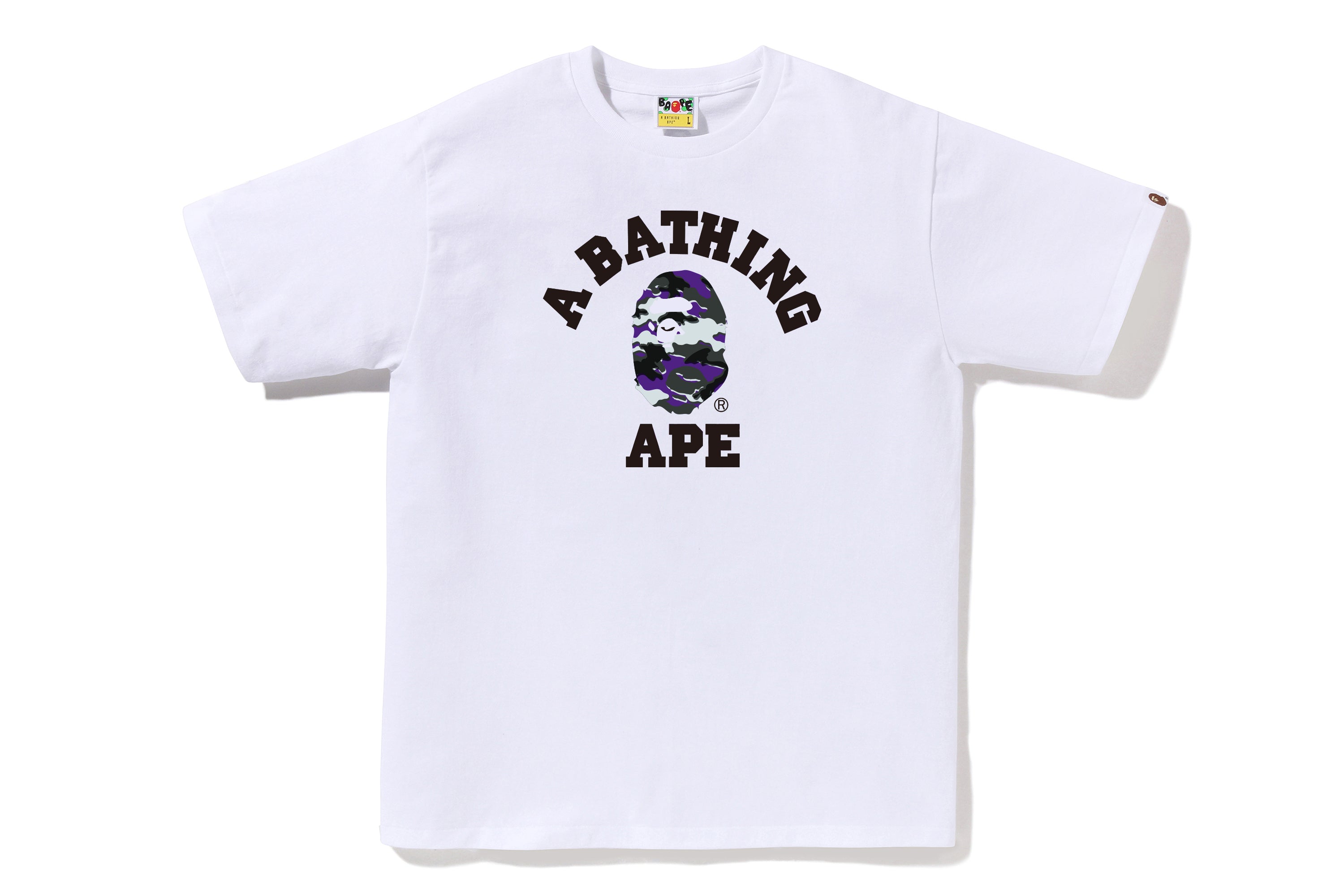 GLITCH WOODLAND CAMO COLLEGE TEE – eu.bape.com