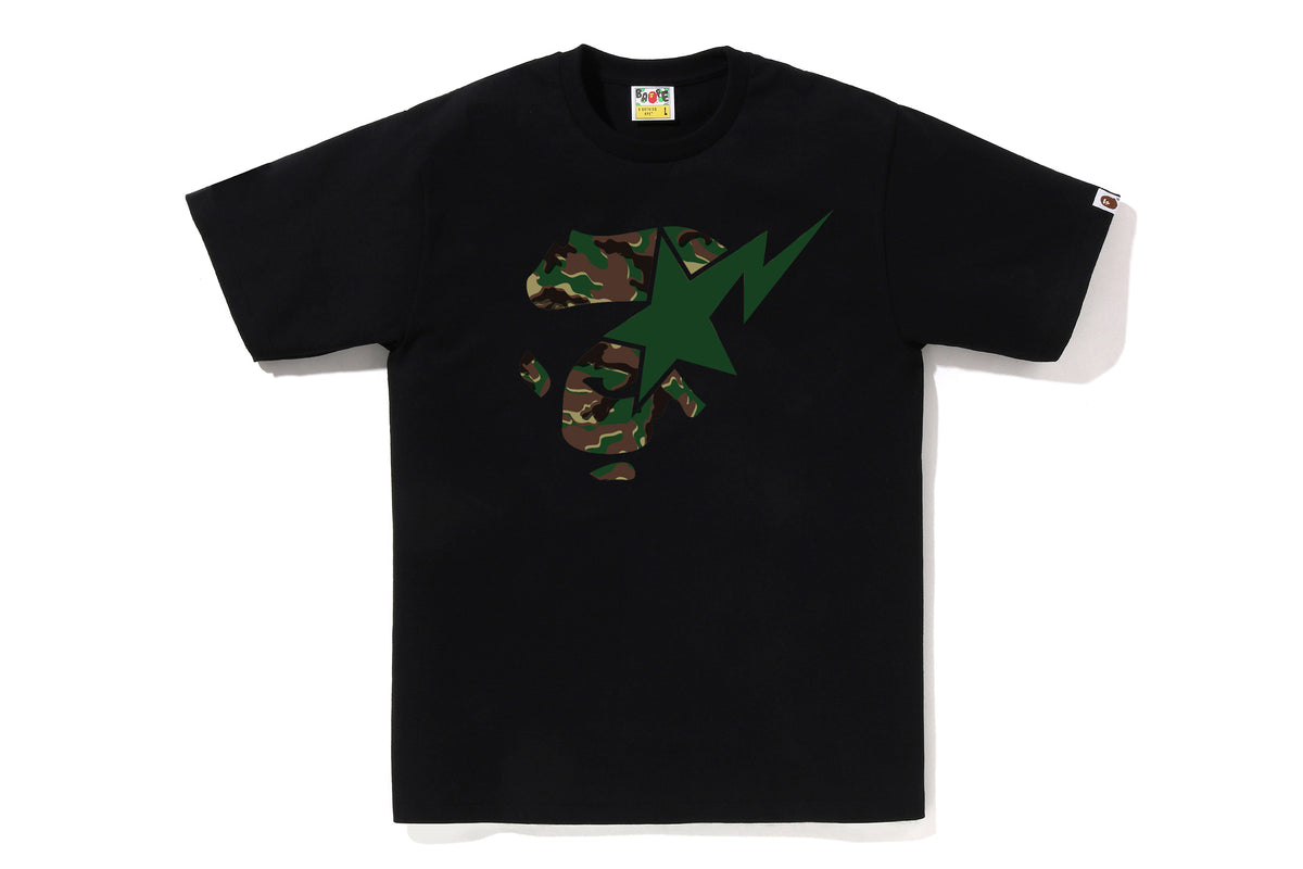 GLITCH WOODLAND CAMO APE FACE STA TEE