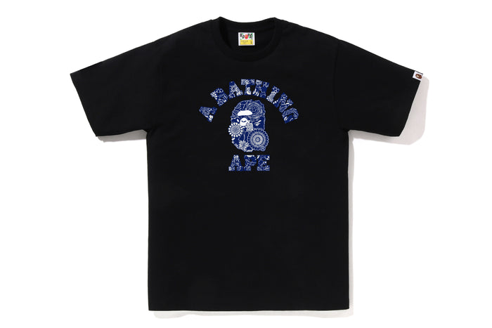 JAPANESE INDIGO ART CAMO COLLEGE TEE