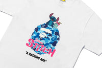 BAPE X DISNEY STITCH ABC CAMO APE HEAD TEE