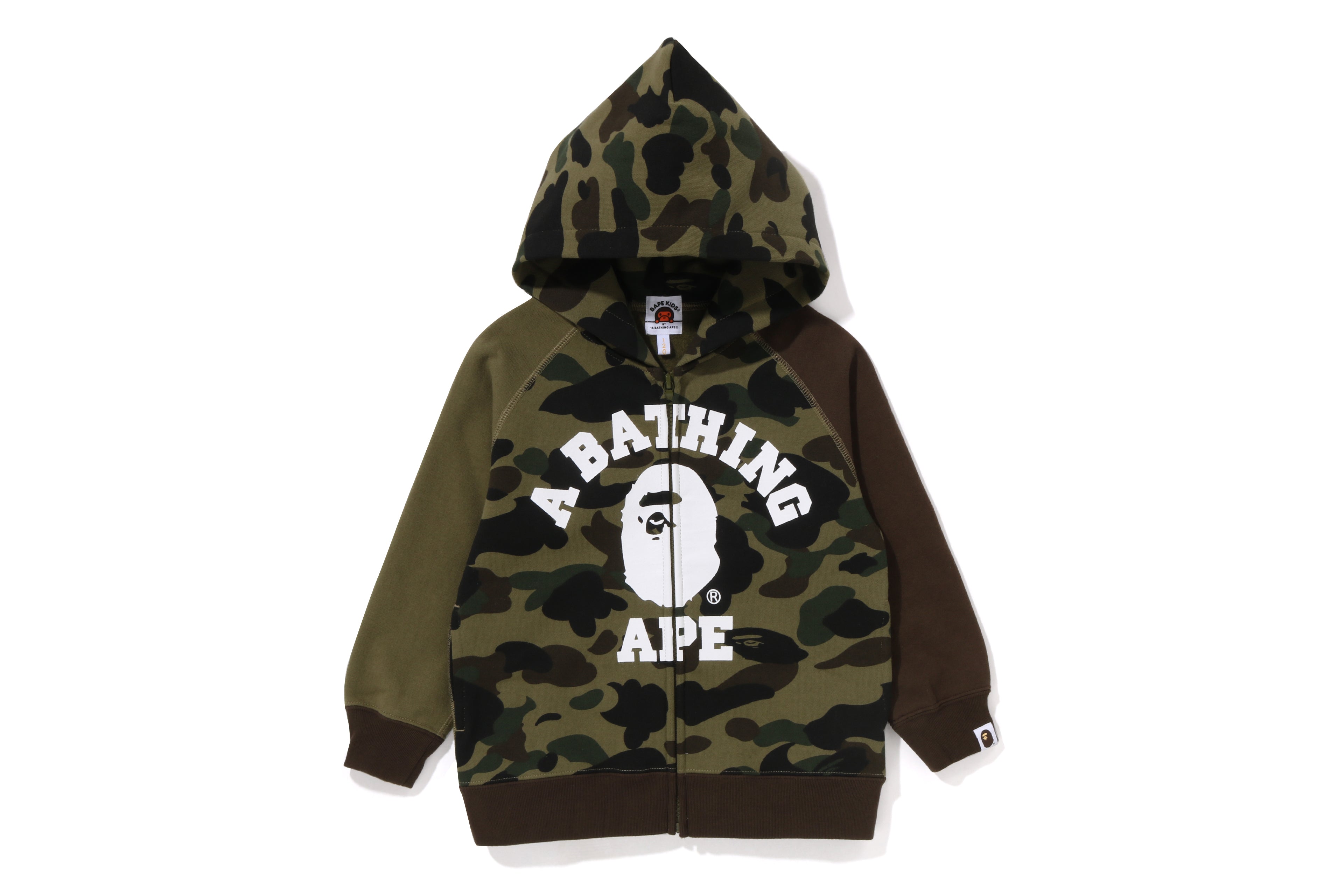 1ST CAMO CRAZY COLLEGE ZIP HOODIE KIDS eu.bape