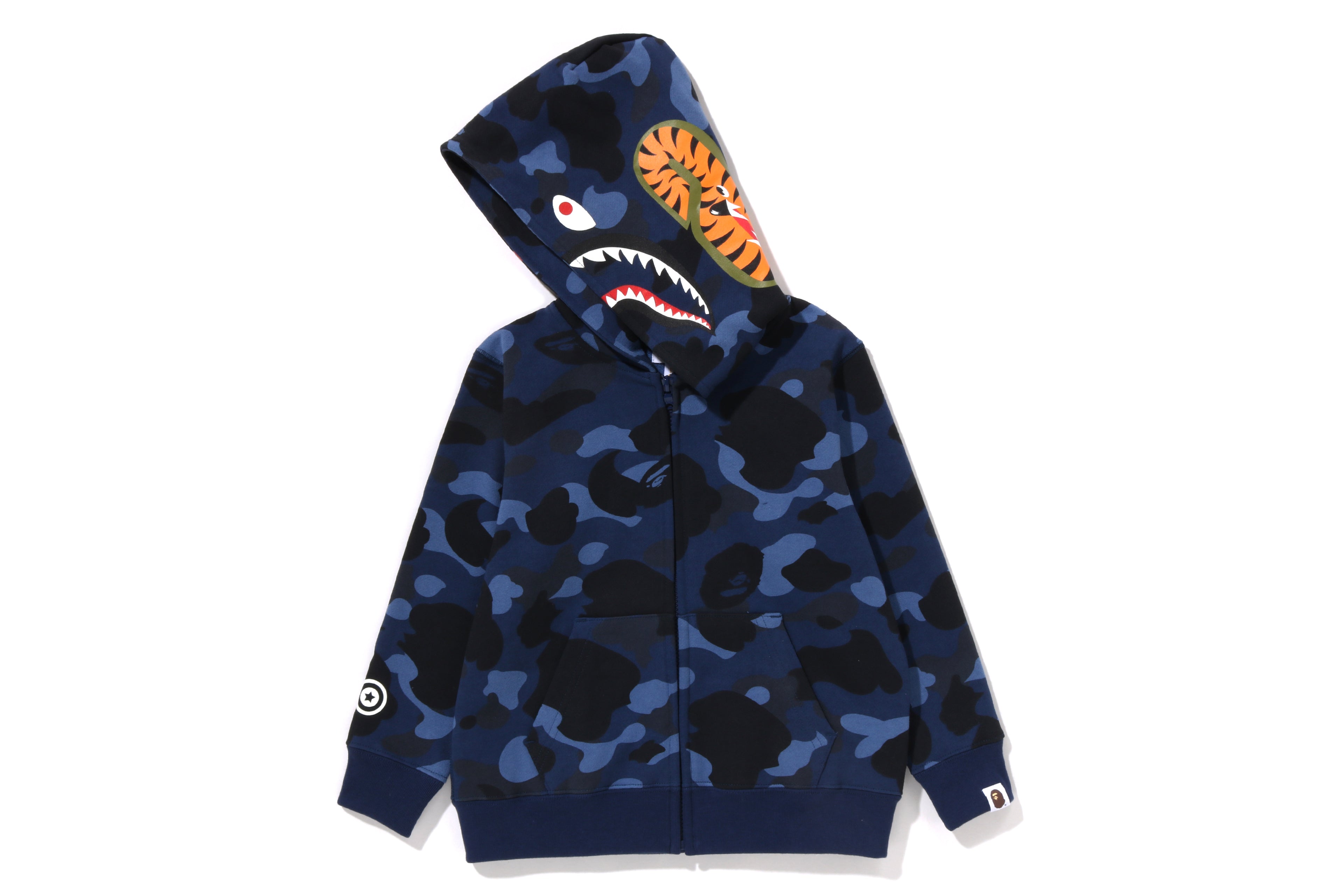 COLOR CAMO SHARK ZIP HOODIE KIDS eu.bape