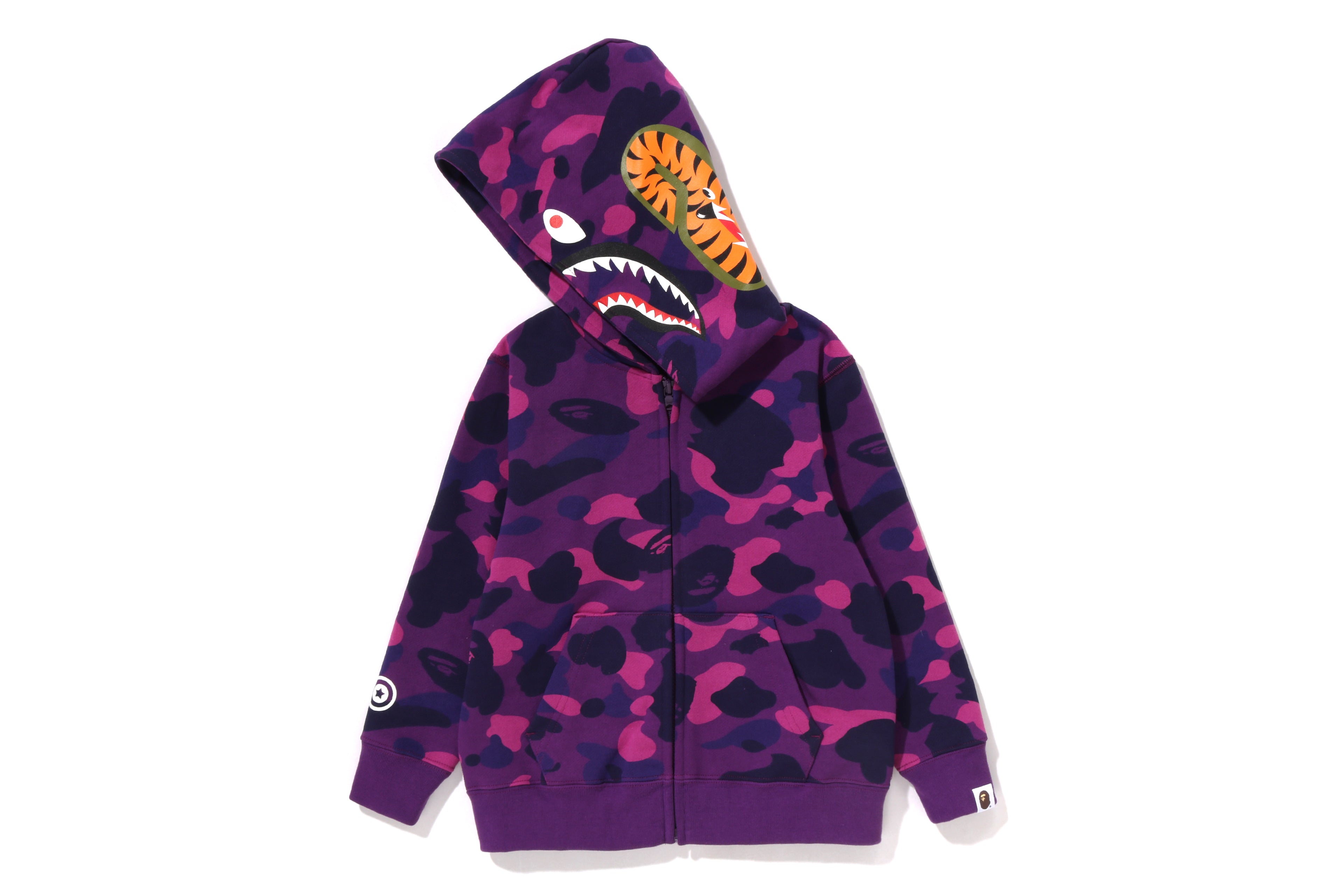 COLOR CAMO SHARK ZIP HOODIE KIDS eu.bape