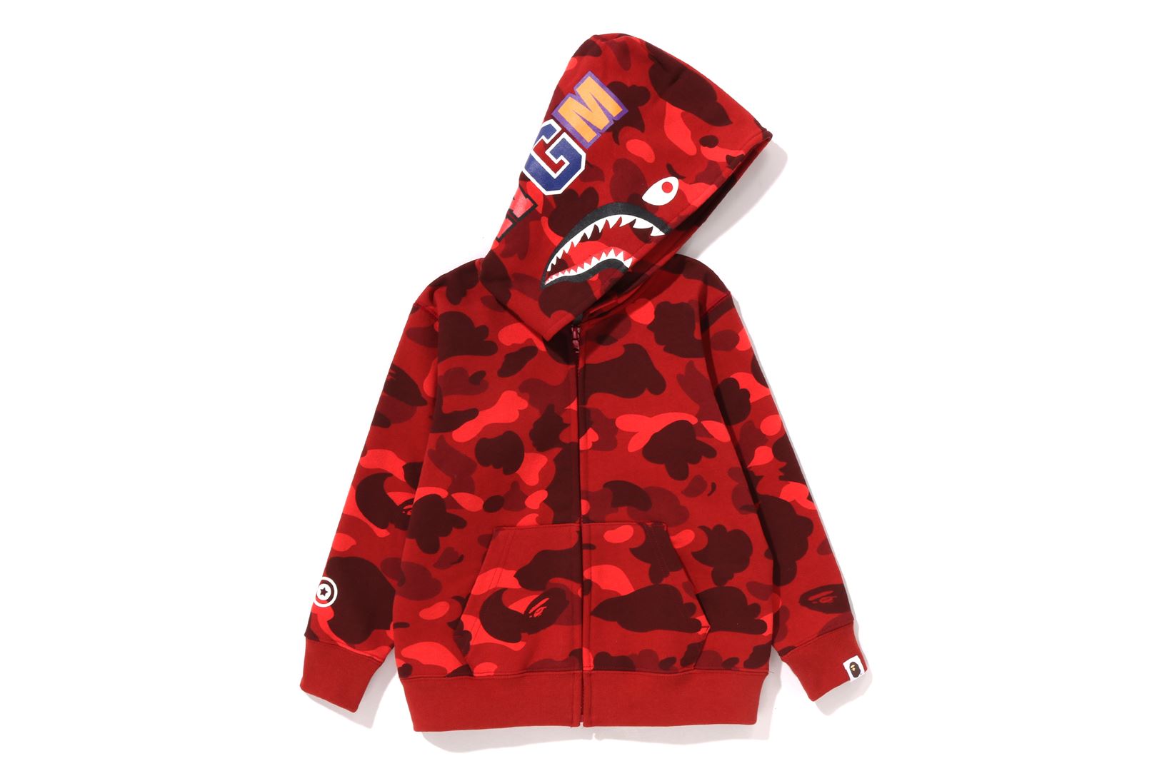 COLOR CAMO SHARK ZIP HOODIE KIDS eu.bape