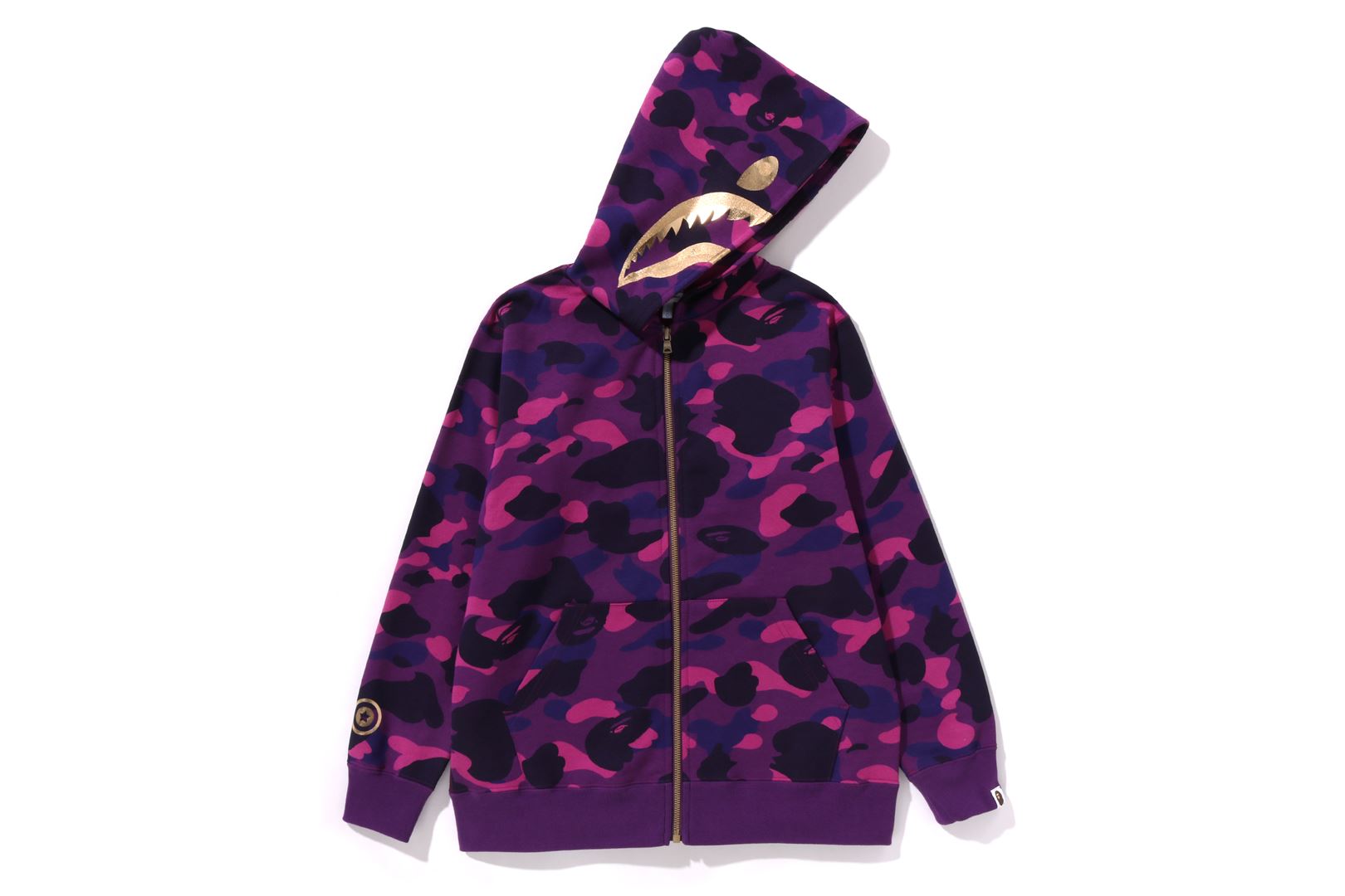 COLOR CAMO SHARK ZIP HOODIE JUNIOR eu.bape