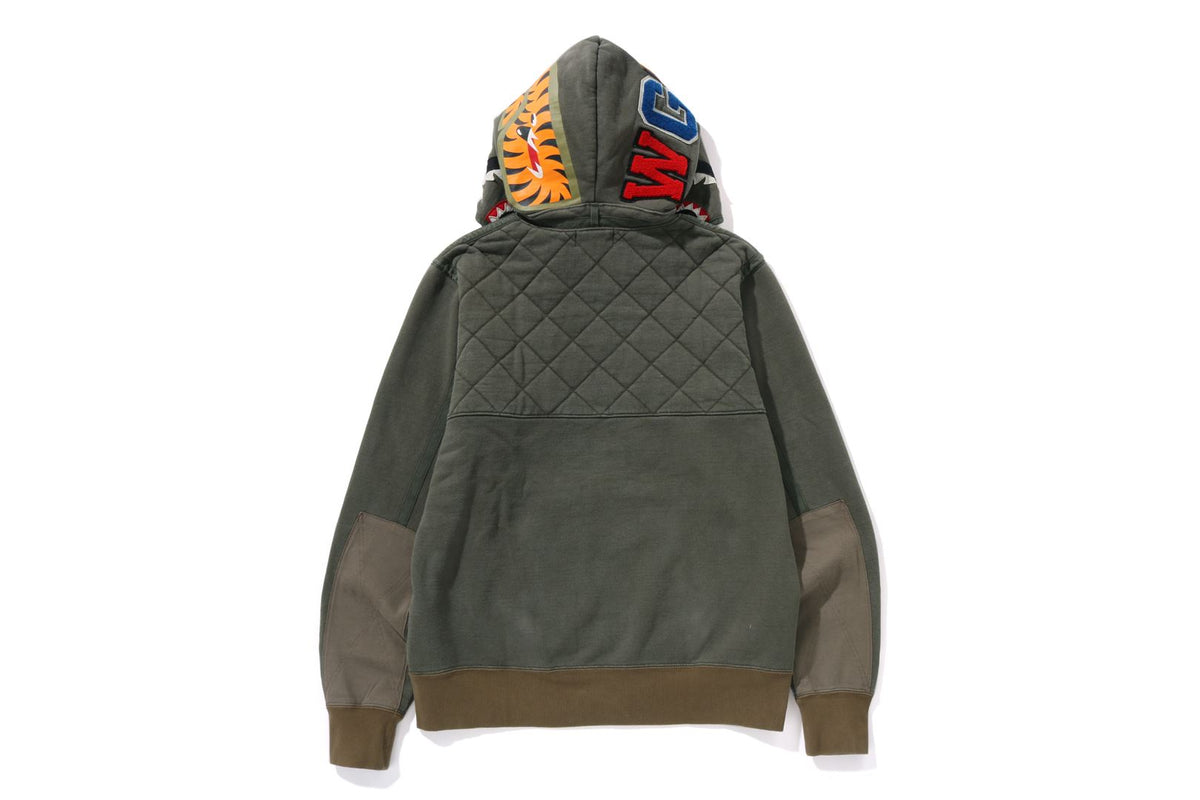 A RISING BAPE MILITARY SHARK FULL ZIP HOODIE MENS