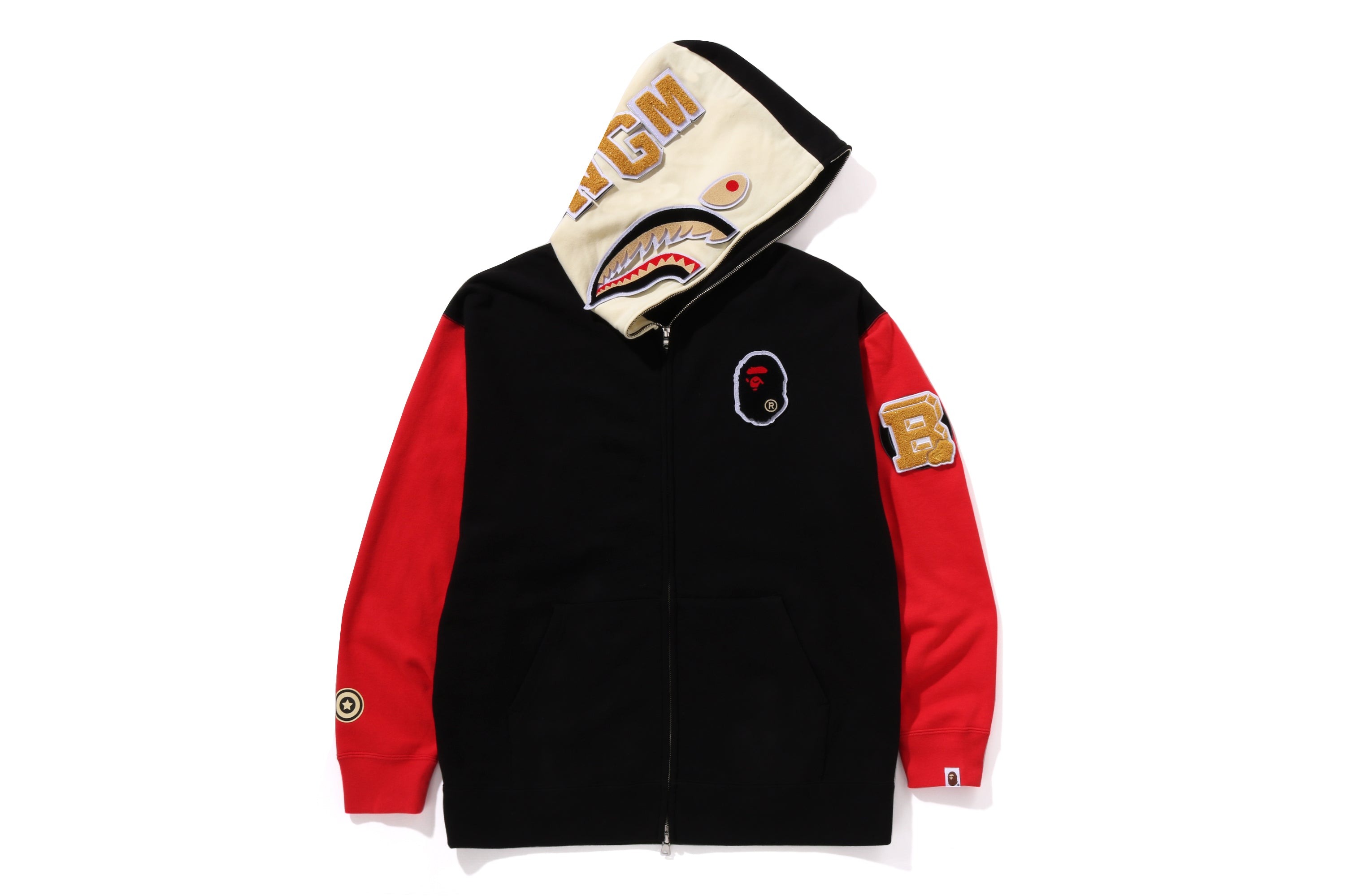 Bape red shark hoodie hotsell