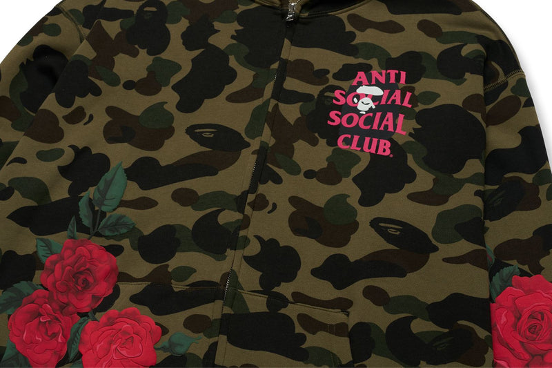 BAPE X ASSC FULL ZIP HOODIE MENS