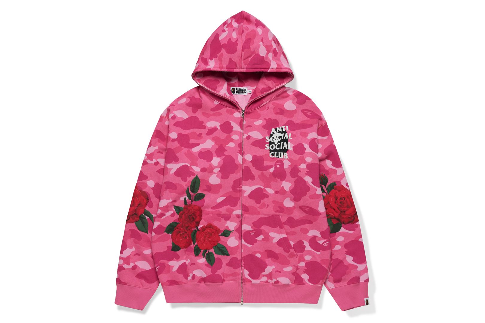 BapeHoodie/size M slim 2024 fit pink & navy