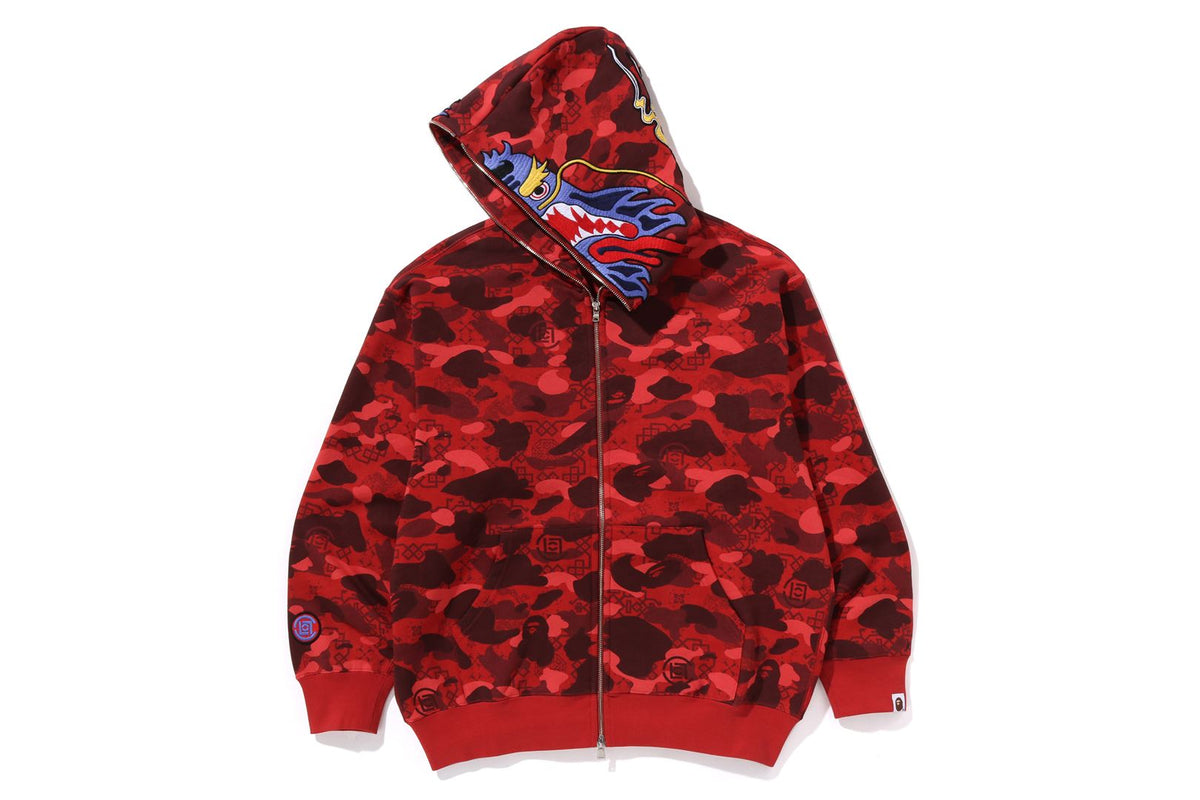 BAPE X CLOT CAMO SHARK RELAXED FIT FULL ZIP HOODIE MENS