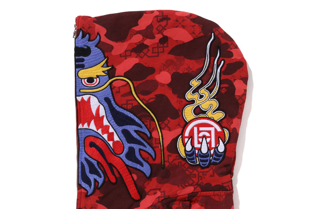 BAPE X CLOT CAMO SHARK RELAXED FIT FULL ZIP HOODIE MENS