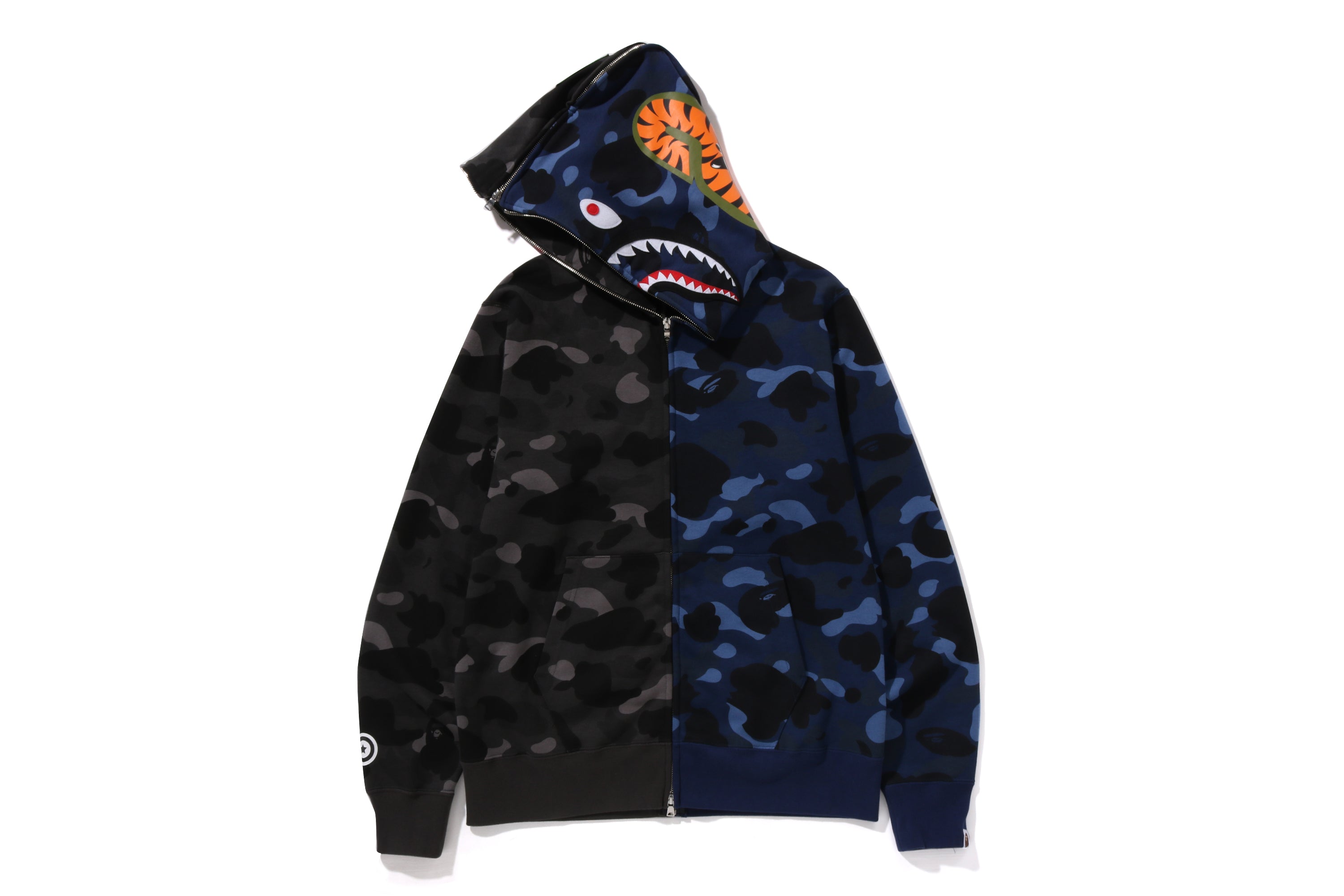 Bape shark hoodie mix camo full zip online